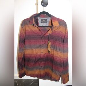 MBX Men’s Long-Sleeve Striped Flannel Shirt Multi-Color NWT Medium